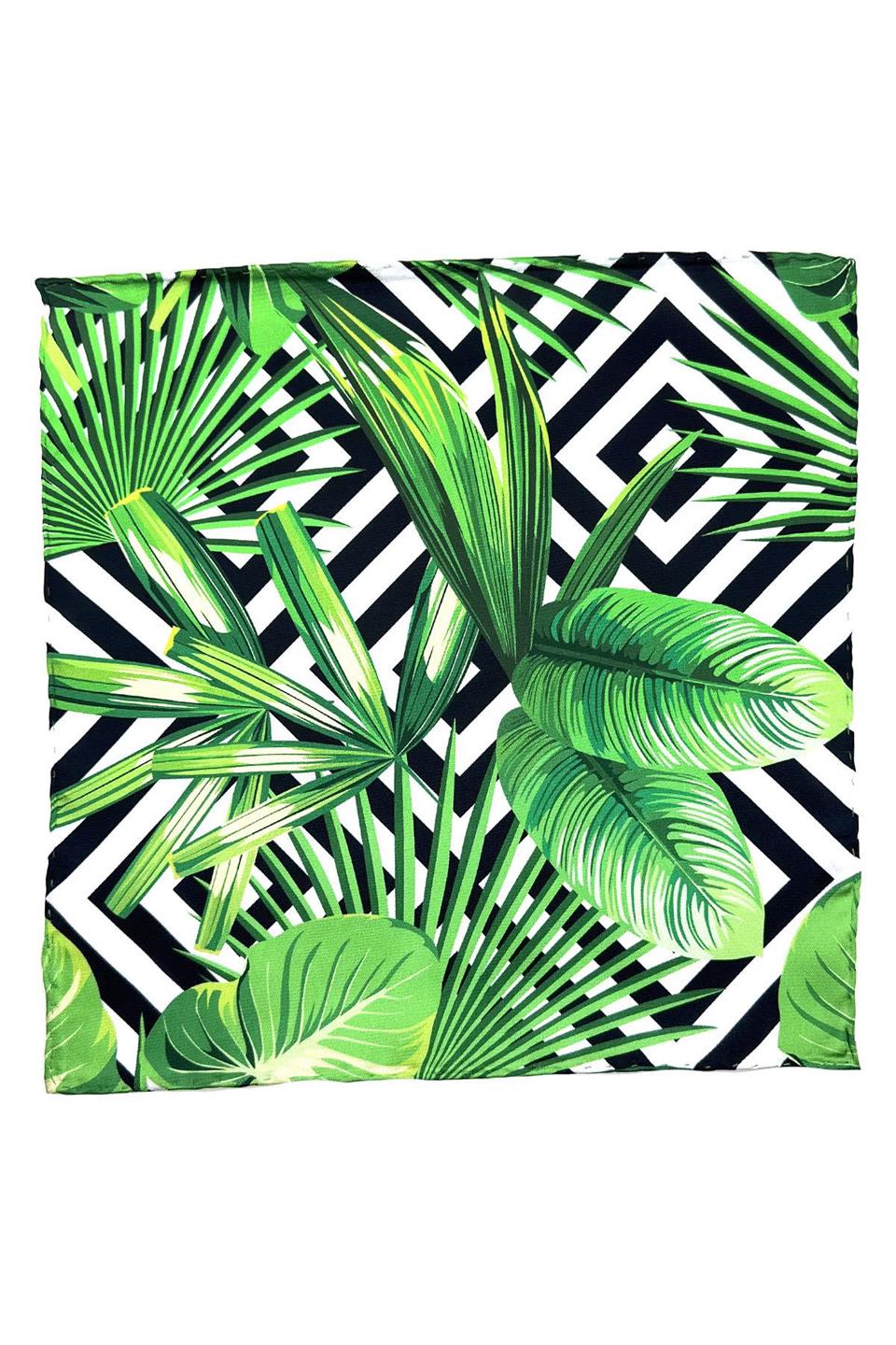 Yeşil Çiçek Motif Erkek Cep Mendili SPS572-30