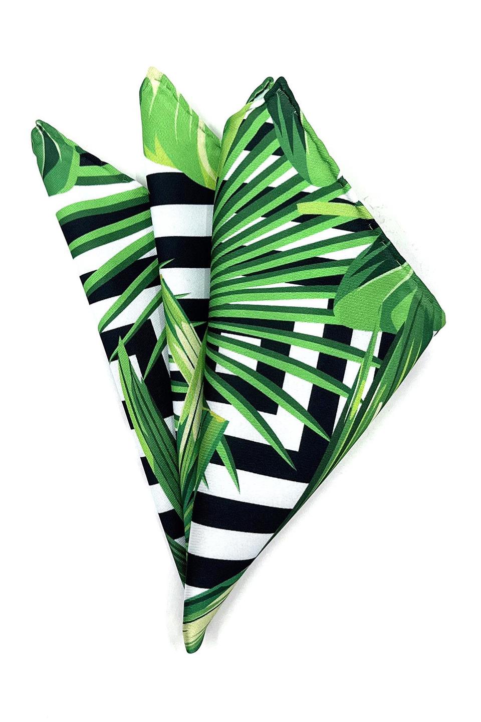 Yeşil Çiçek Motif Erkek Cep Mendili SPS572-30