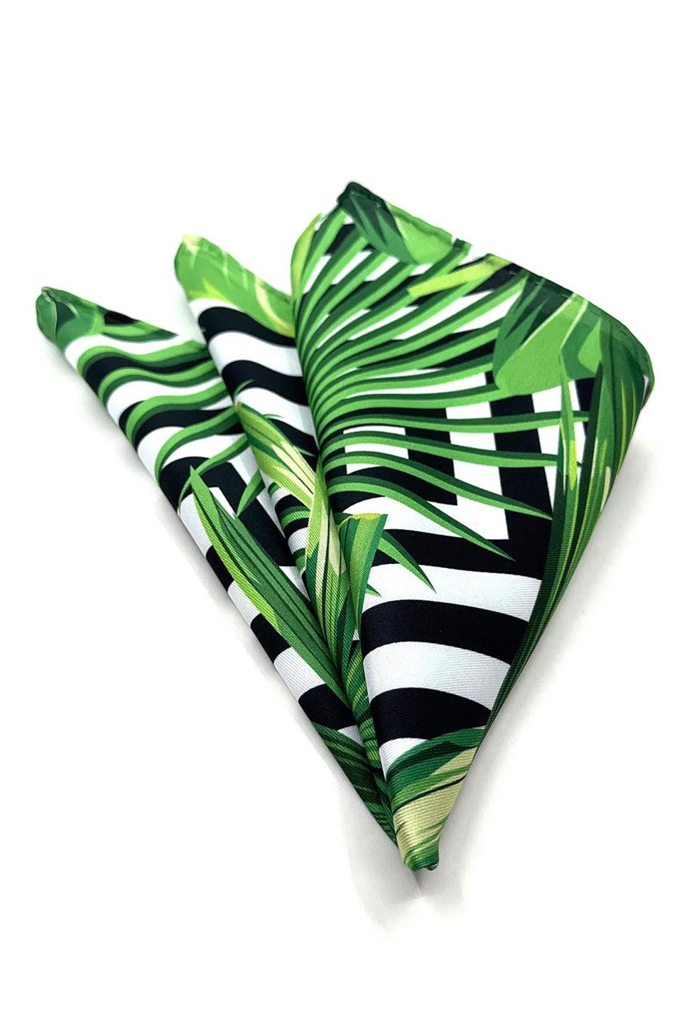 Yeşil Çiçek Motif Erkek Cep Mendili SPS572-30