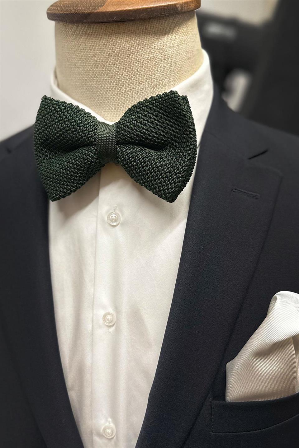 Yeşil Düz Örgü Papyon ÖR52