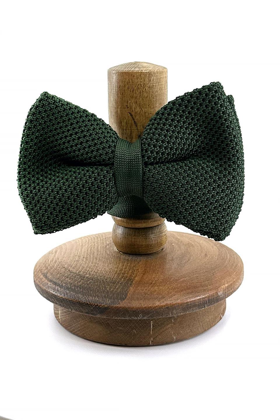 Yeşil Düz Örgü Papyon ÖR52