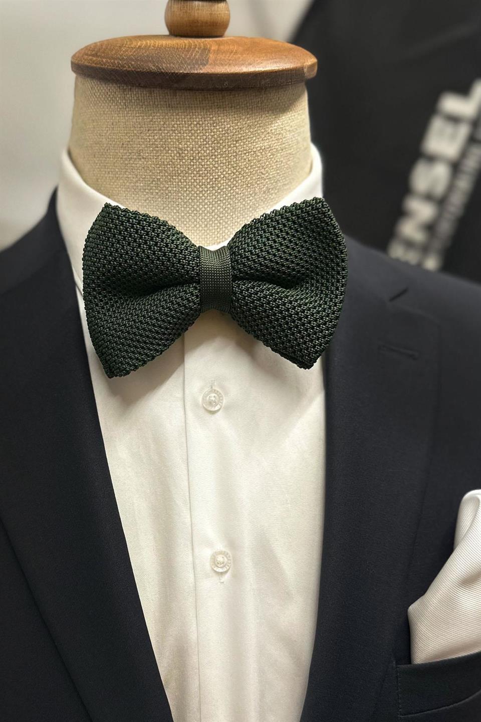 Yeşil Düz Örgü Papyon ÖR52