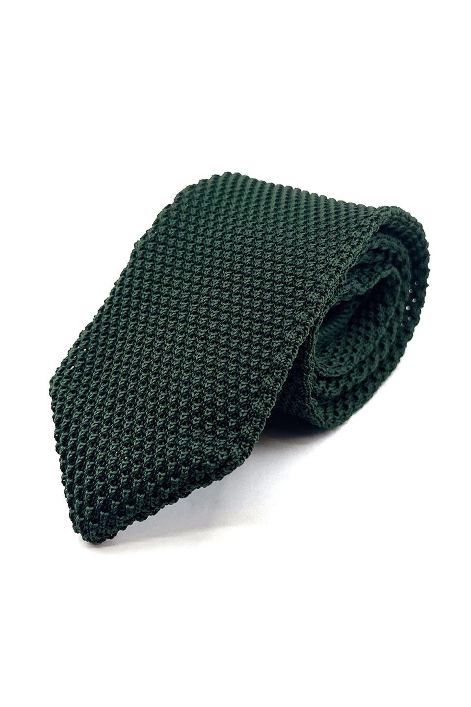 Yeşil Düz Üçgen Örgü Kravat ÖR8318