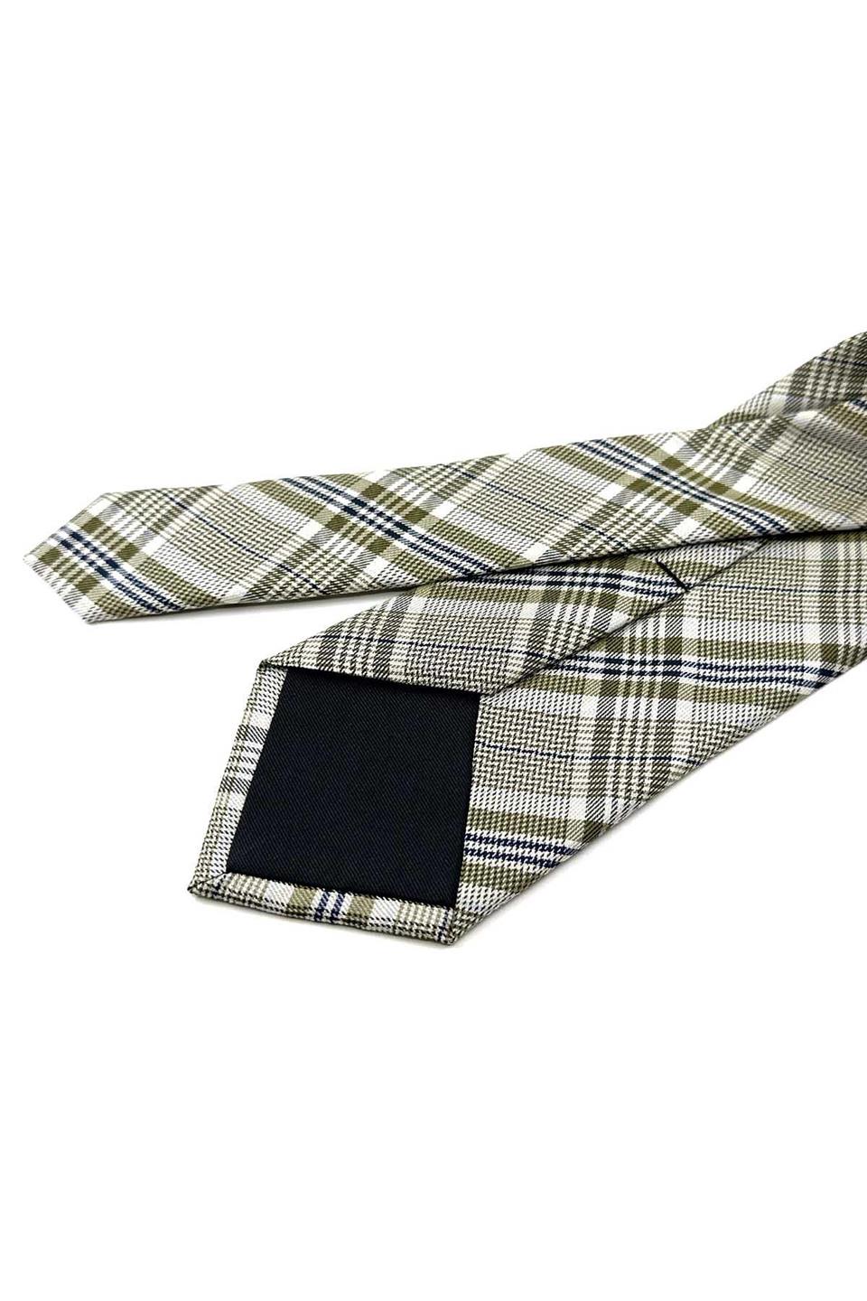 Yeşil Ekose Desen İtalyan İpek Kravat İK1679