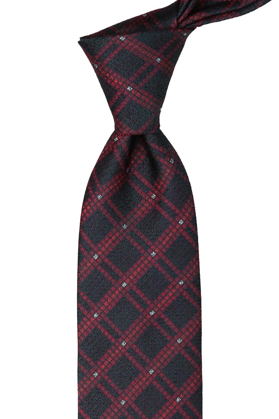 Yeşil Ekose Desen Mendilli Klasik Kravat KK9781