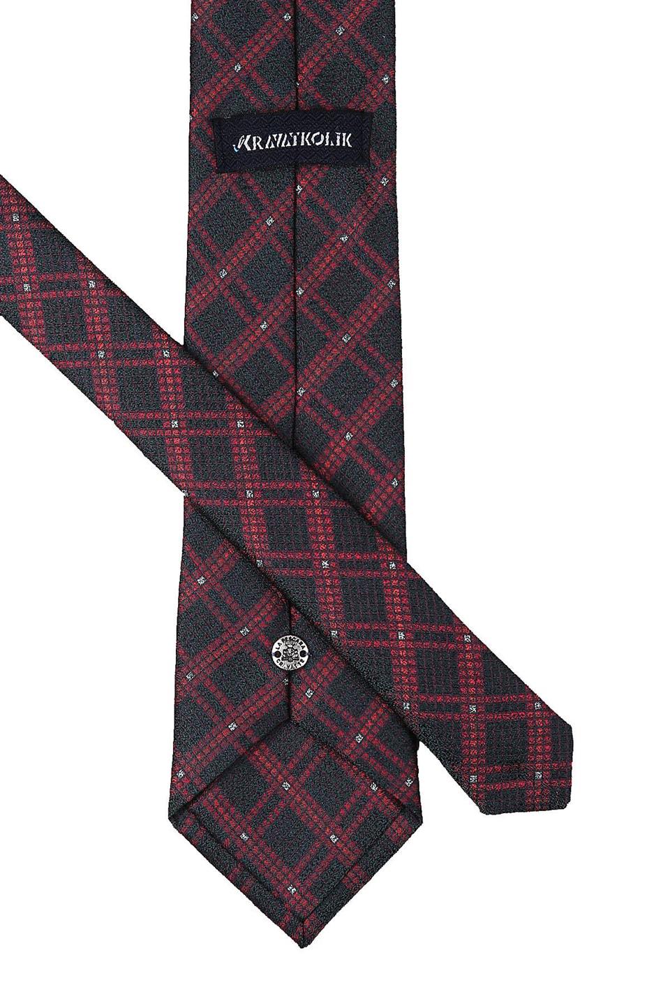 Yeşil Ekose Desen Mendilli Klasik Kravat KK9781