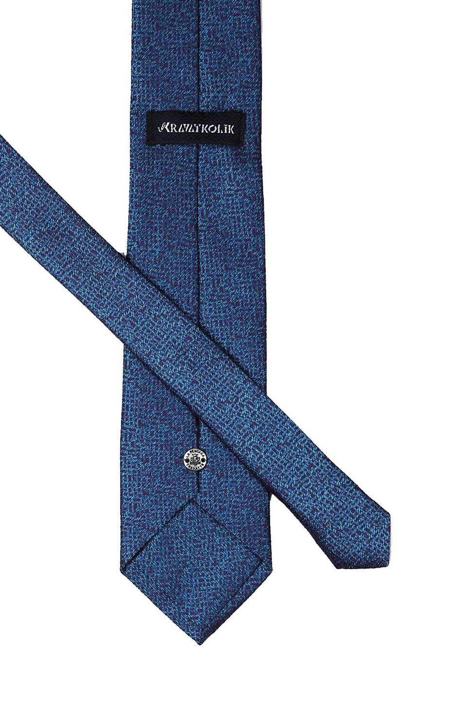 Yeşil Kendinden Desen Mendilli Klasik Kravat KK9643