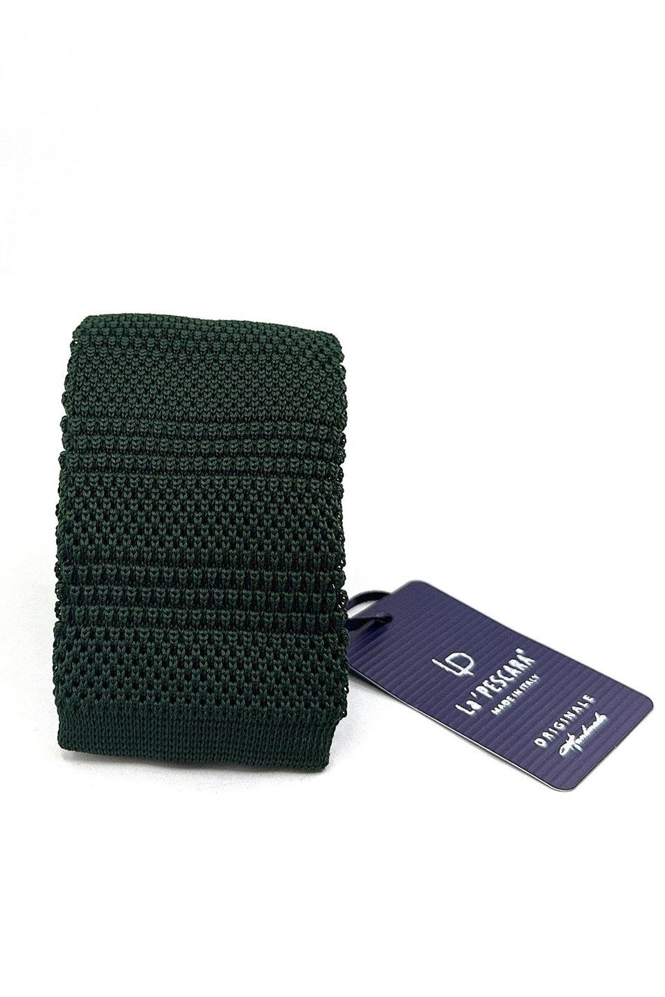 Yeşil Kendinden Desen Örgü Kravat ÖR8342