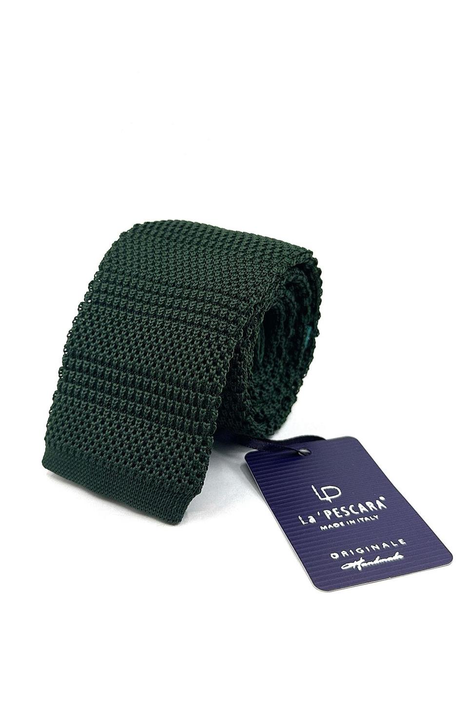 Yeşil Kendinden Desen Örgü Kravat ÖR8342