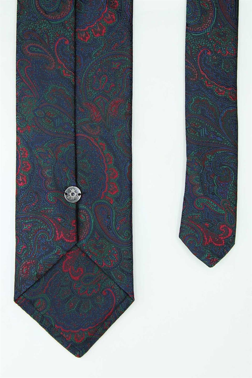 Yeşil - Kırmızı Şal Kravat