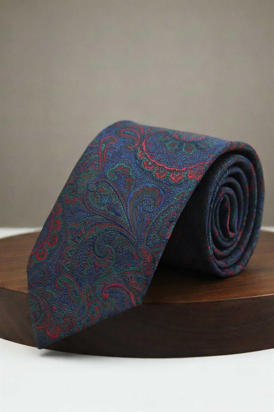 Yeşil - Kırmızı Şal Kravat