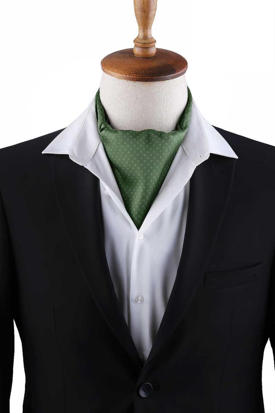 Yeşil Küçük Desen Erkek Fular K451