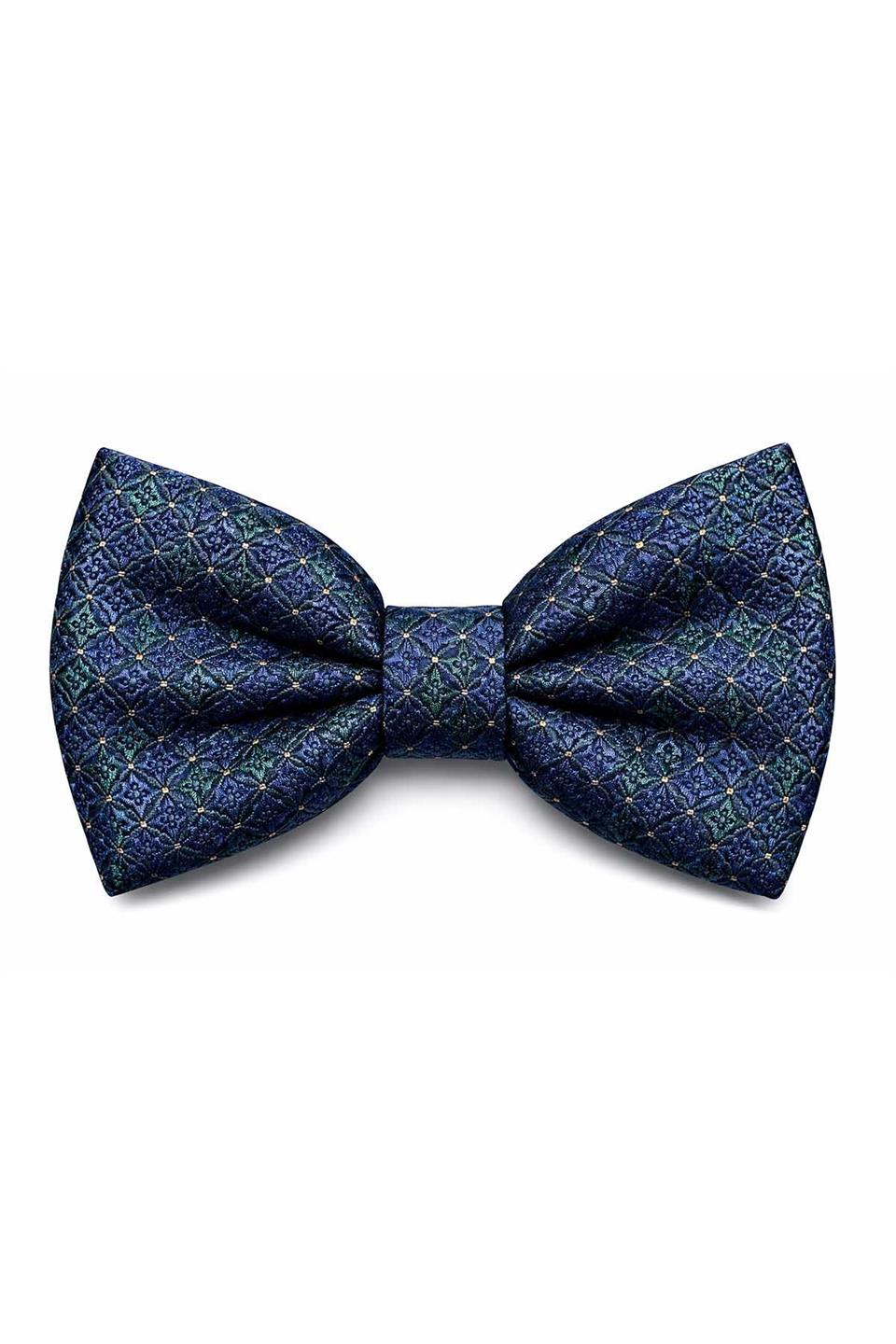 Yeşil - Lacivert Motif Desen Papyon P2031