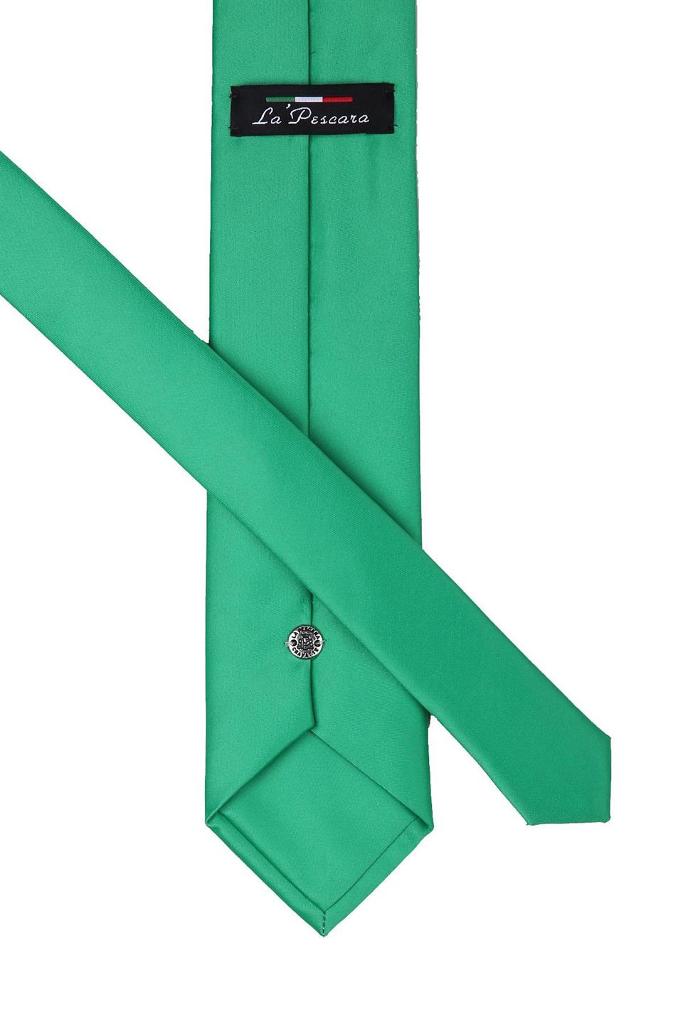 Yeşil Mendilli Düz Saten Kravat KK1130