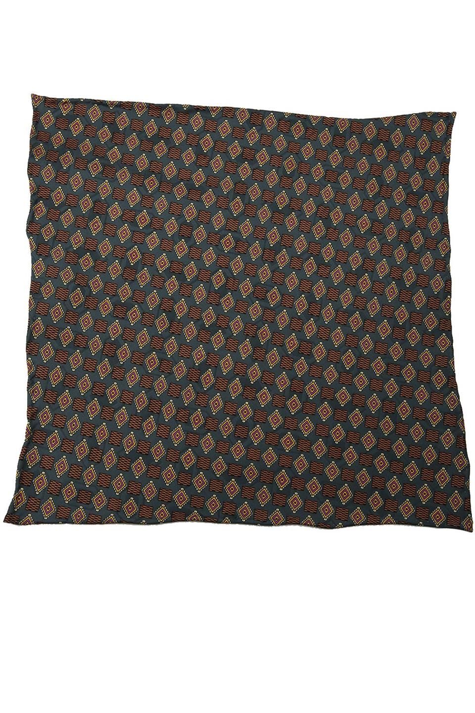 Yeşil Motif Baskılı İpek Mendil SPS349