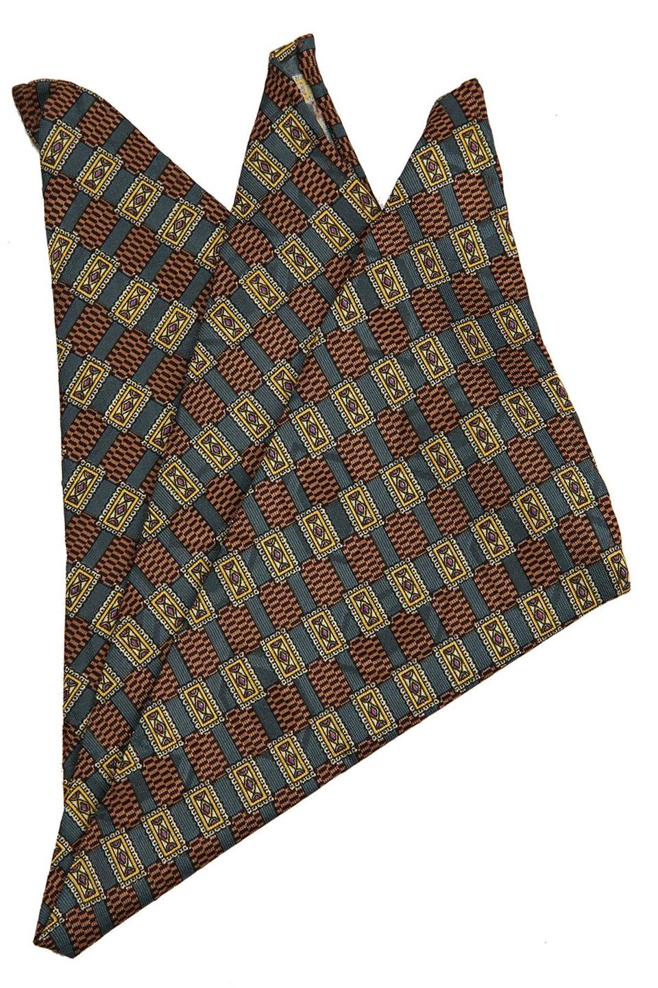 Yeşil Motif Baskılı İpek Mendil SPS362