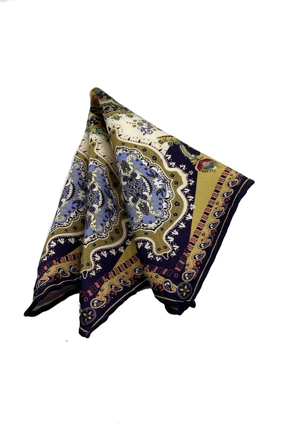 Yeşil Motif Desen Erkek Cep Mendili SPS623-103