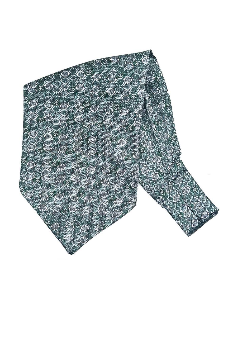 Yeşil Motif Desen Erkek Fular Ascot K664