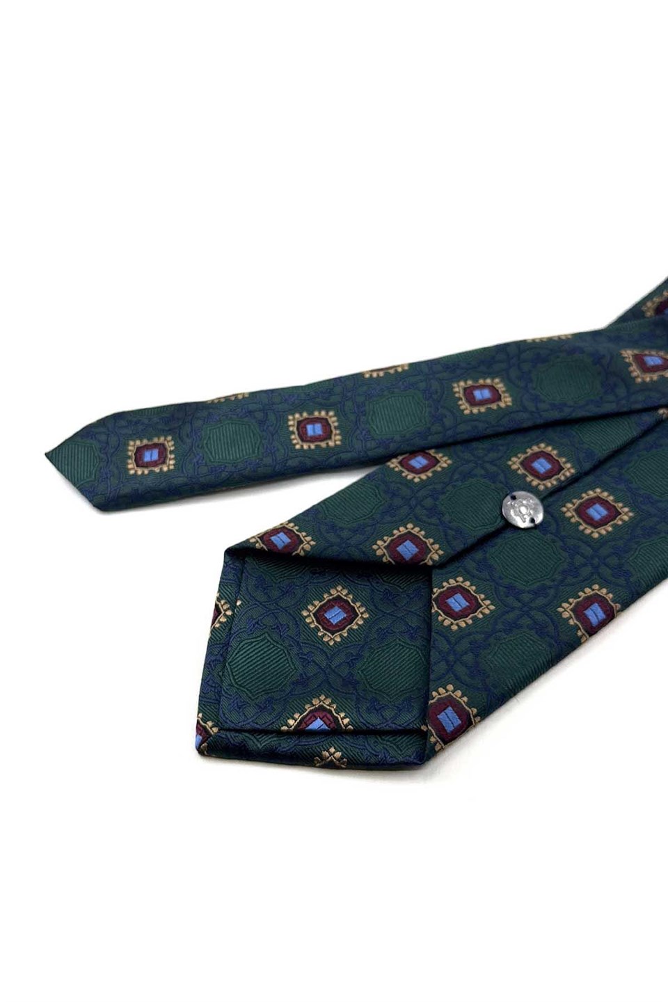 Yeşil Motif Desen Mendilli Klasik Kravat KK13915
