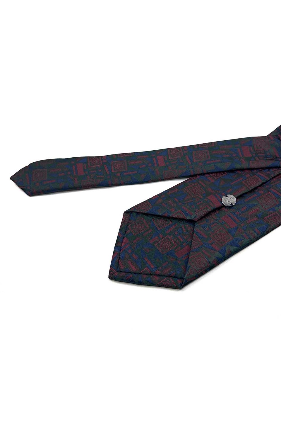 Yeşil Motif Desen Mendilli Klasik Kravat KK14038