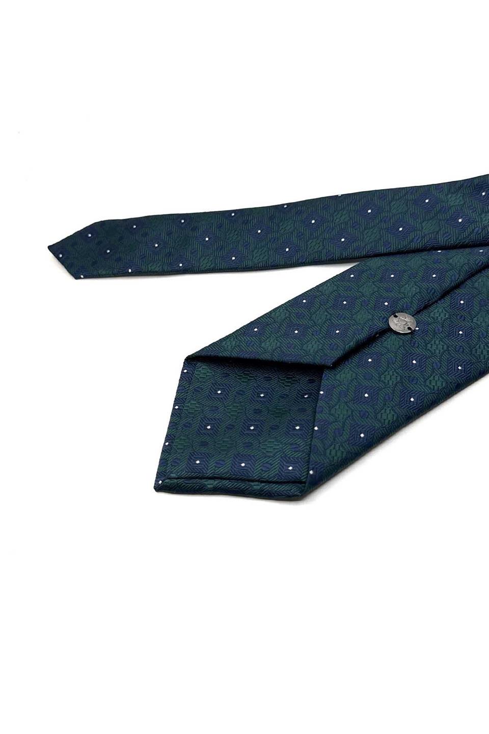 Yeşil Motif Desen Mendilli Klasik Kravat KK13443