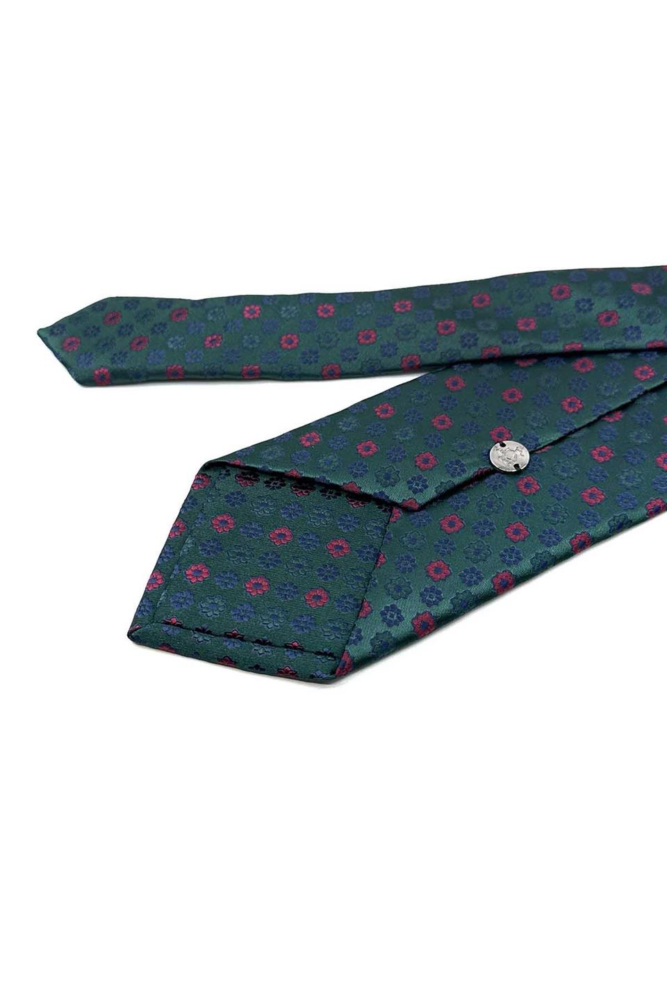 Yeşil Motif Desen Mendilli Klasik Kravat KK13186