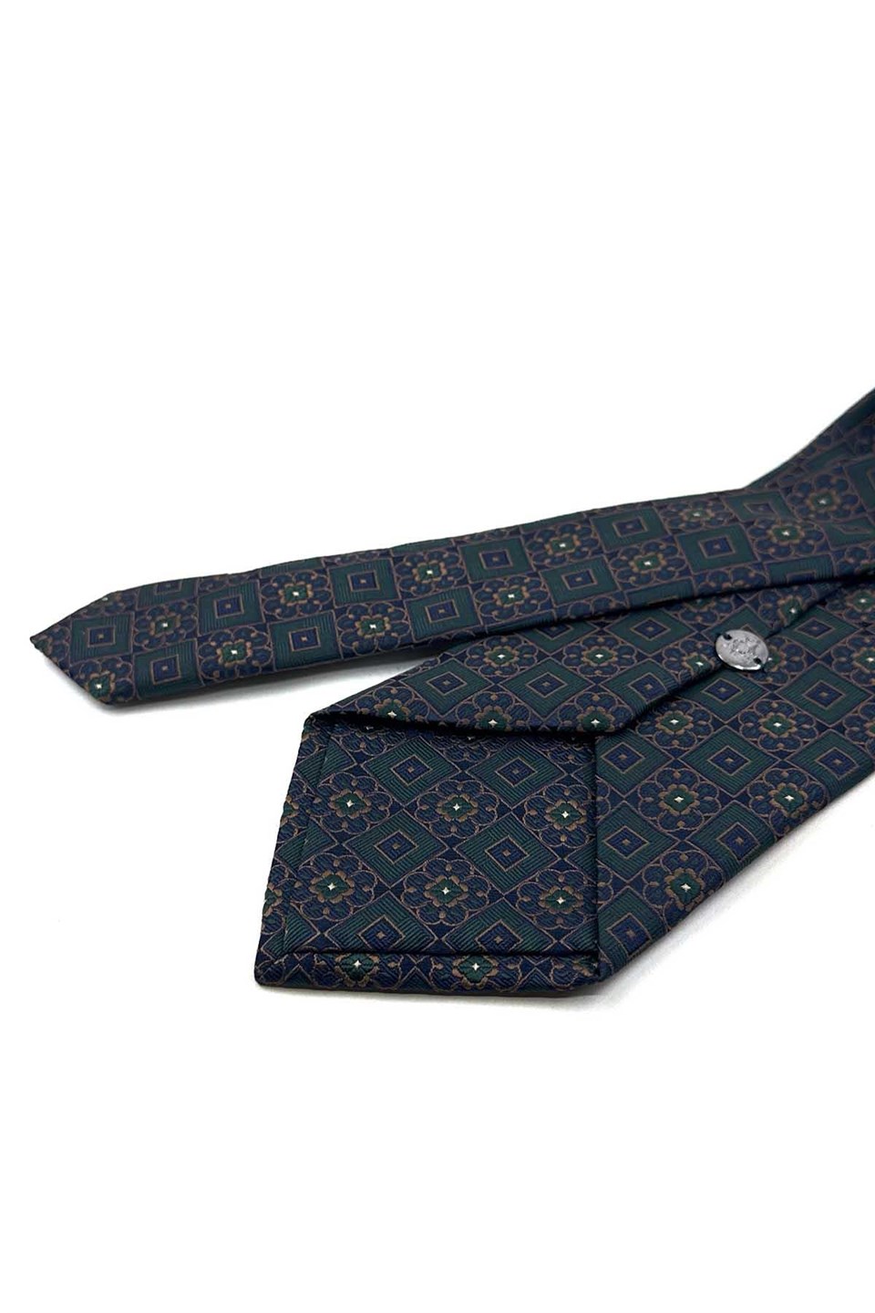 Yeşil Motif Desen Mendilli Klasik Kravat KK13955