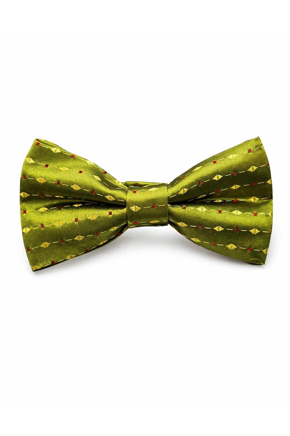 Yeşil Motif İpek Papyon SB185