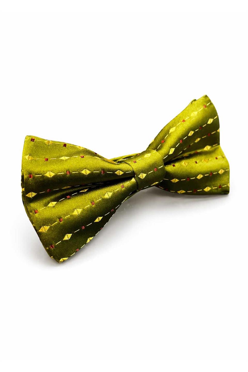 Yeşil Motif İpek Papyon SB185