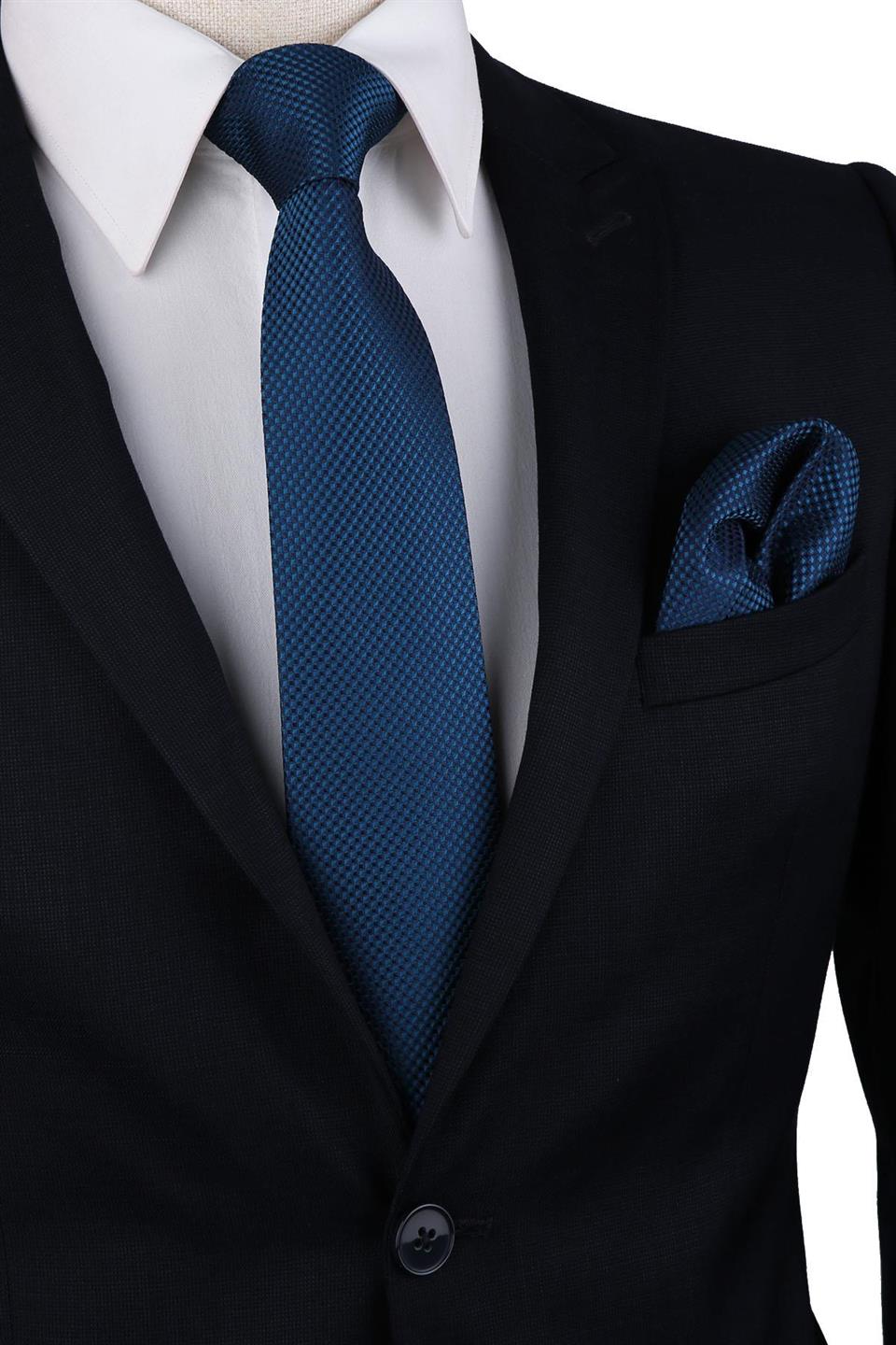 Yeşil Nokta Desen Mendilli Klasik Kravat KK10128