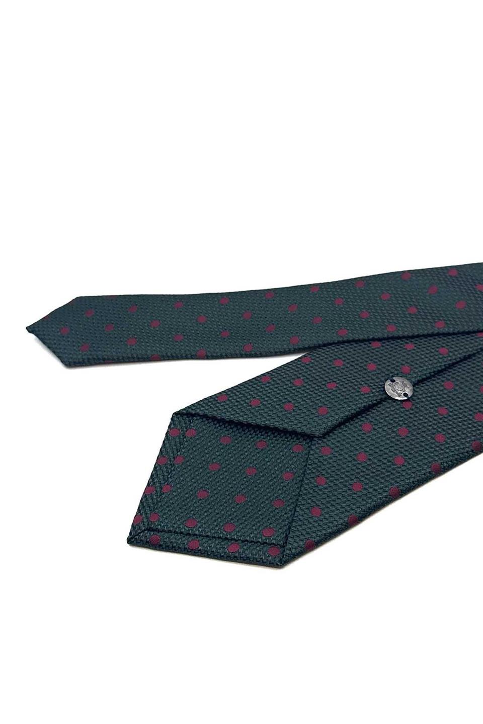 Yeşil Puantiye Desen Mendilli Klasik Kravat KK12999