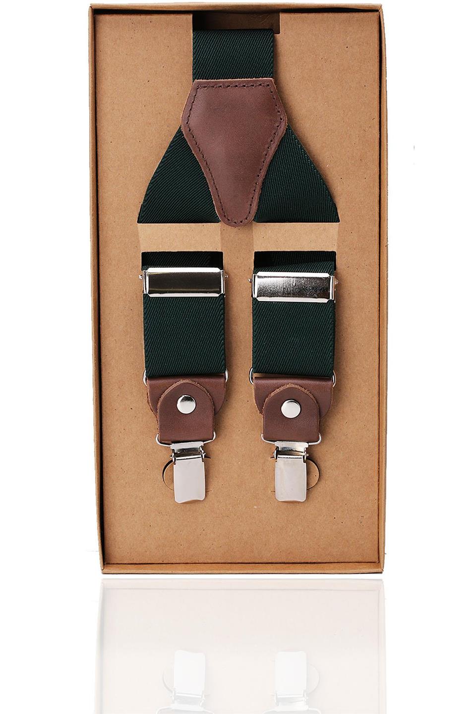 Yeşil Renk Deri Bağlantılı Erkek Pantolon Askısı PAN45