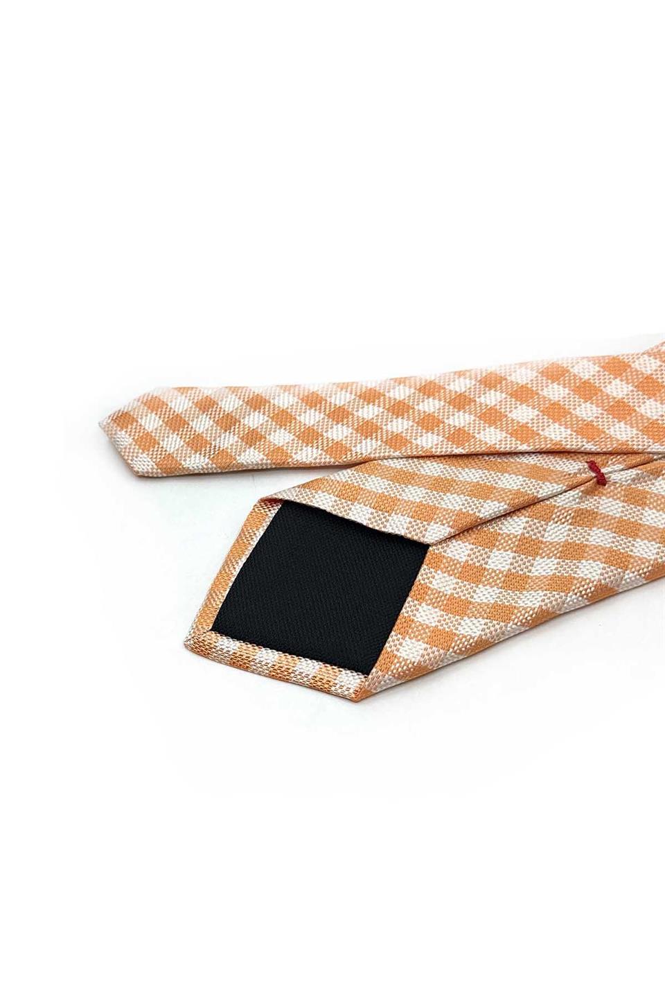Zaferino Style Turuncu İtalyan İpek Kravat İK2201