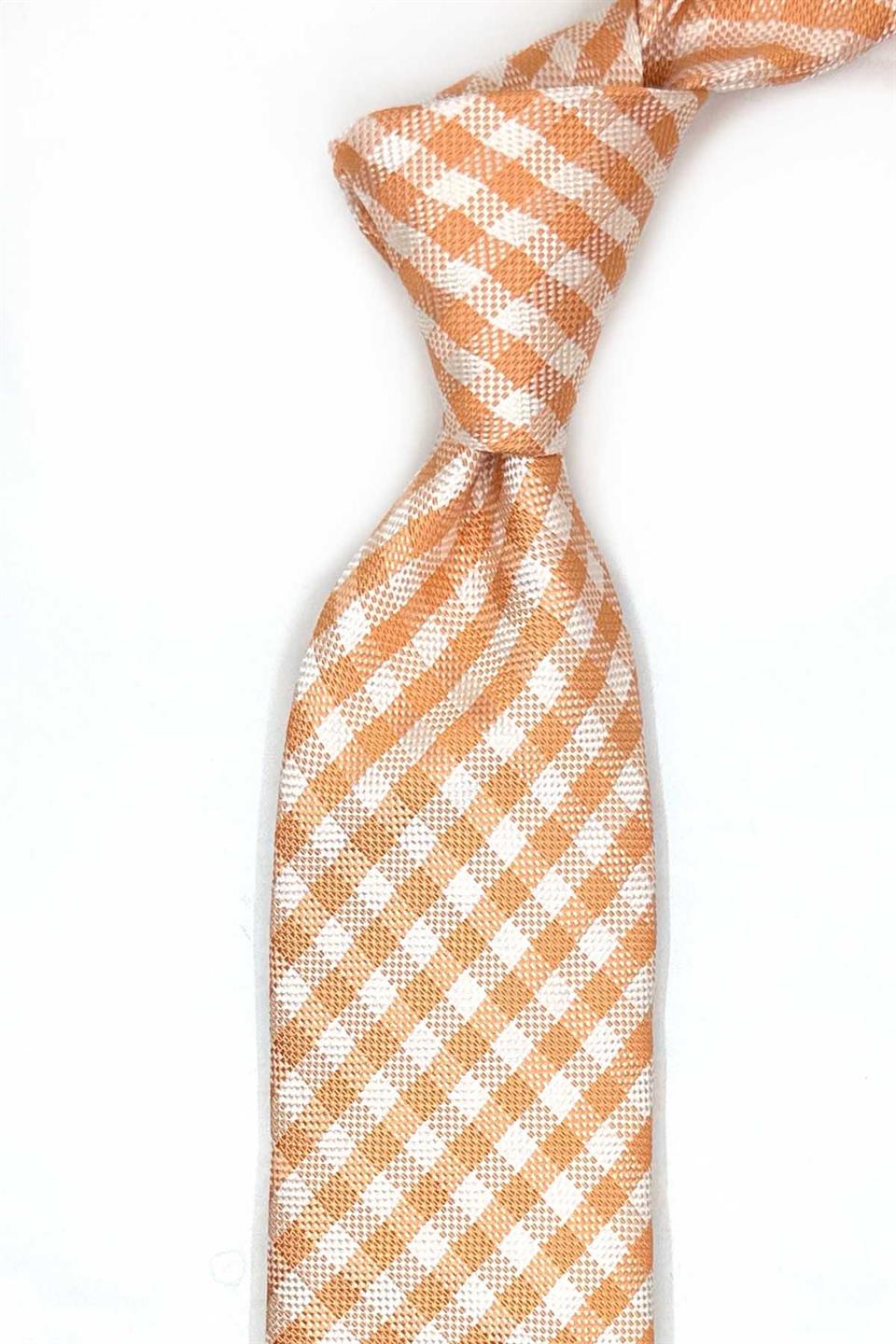 Zaferino Style Turuncu İtalyan İpek Kravat İK2201