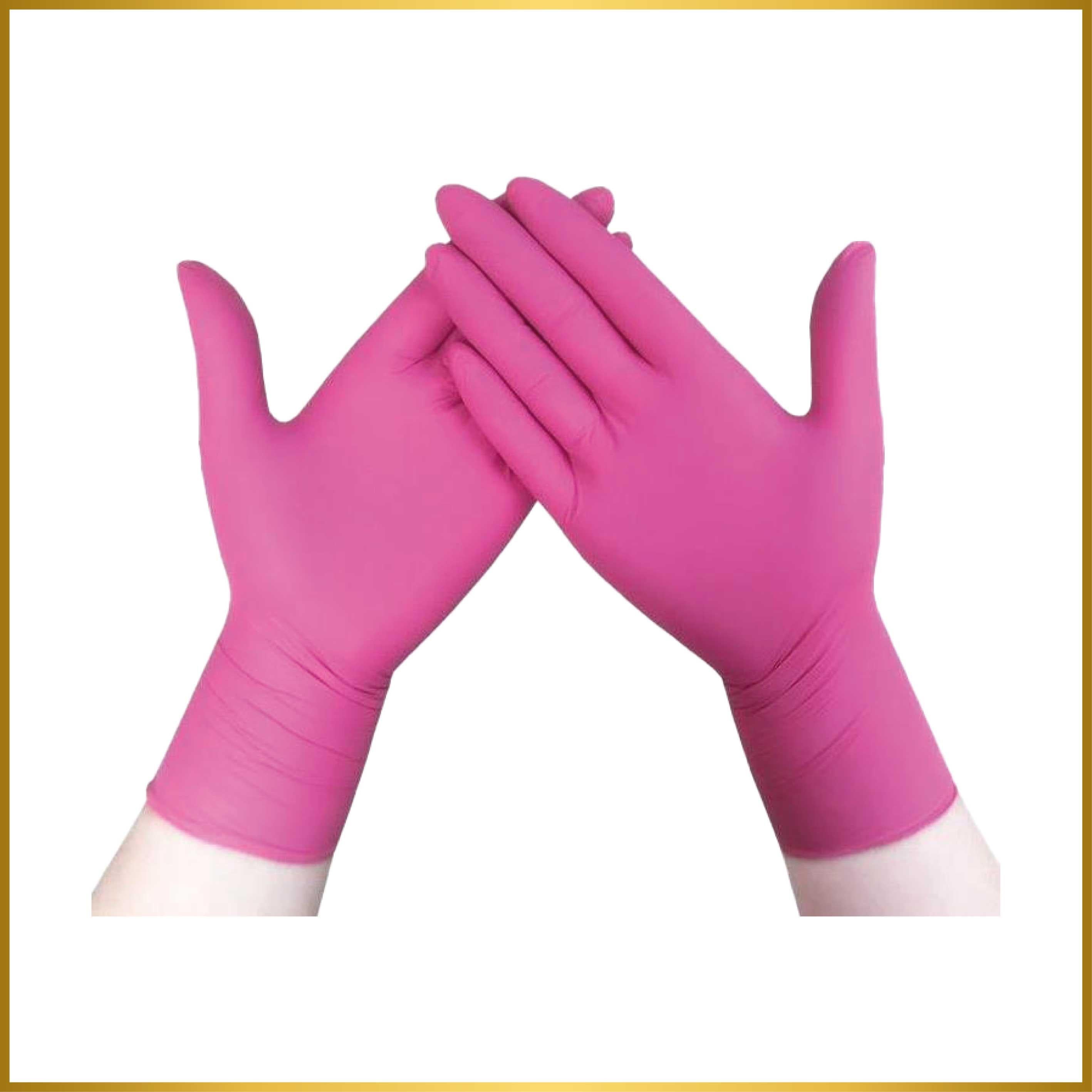 HACAMAT MALZEMELERİ Pudrasız Nitril Eldiven - Pembe