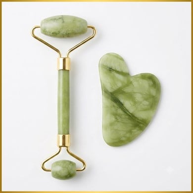 MASAJ ÜRÜNLERİ Jade Roller Gua Sha Taşı Seti Jade Roller Gua Sha Taşı Seti