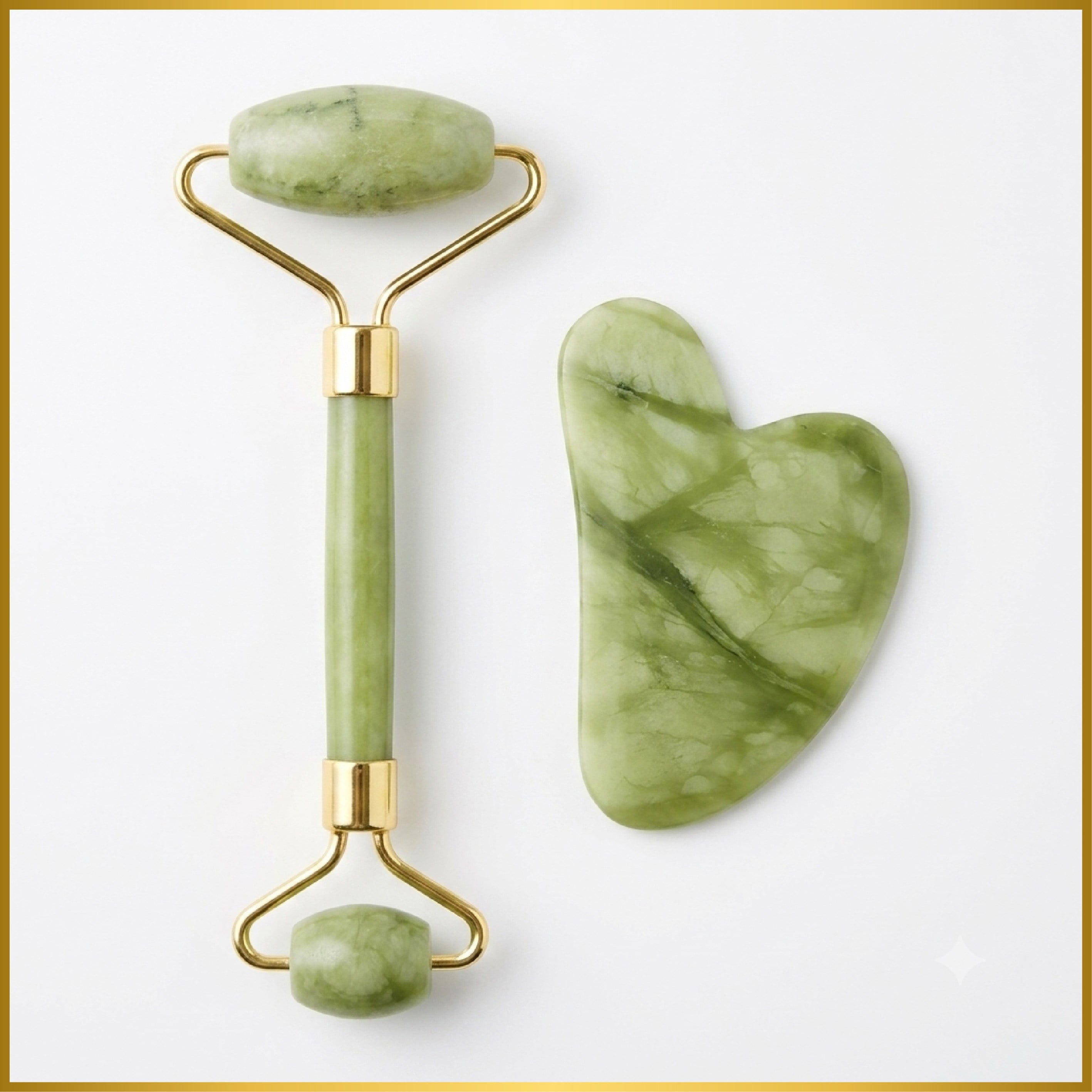 MASAJ ÜRÜNLERİ Jade Roller Gua Sha Taşı Seti Jade Roller Gua Sha Taşı Seti