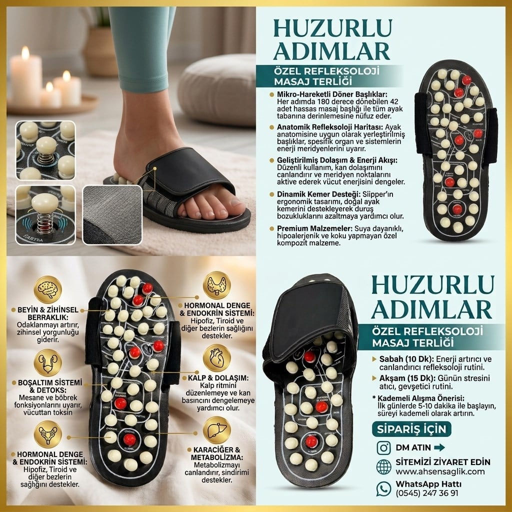 MASAJ ÜRÜNLERİRefleksoloji Masaj Terliği - Doğal Akupresür & Ayak Masaj Terliği | Ahsen SağlıkRefleksoloji Masaj Terliği