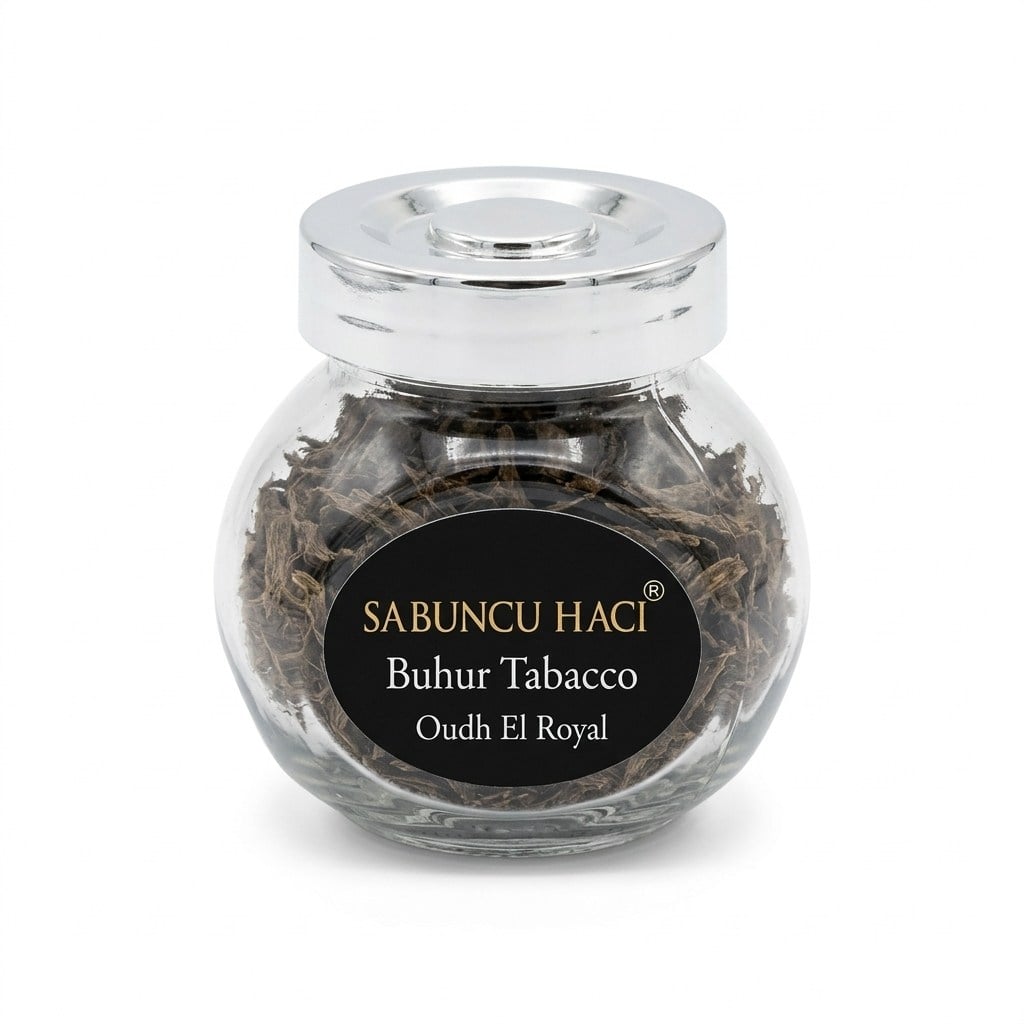 DOĞAL SABUNLARSabuncu Hacı Buhur Tabacco Oudh El Royal – Doğal Odunsu & Oryantal Ortam KokusuSabuncu Hacı Buhur Tabacco Oudh El Royal  