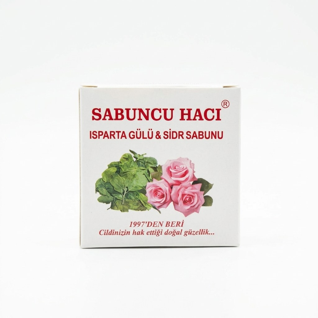 YAĞLAR - SİRKELER - SABUNLARSabuncu Hacı Isparta Gülü & Sidr Sabunu – Nemlendirici & Leke Karşıtı Doğal SabunSabuncu Hacı Isparta Gülü & Sidr Sabunu