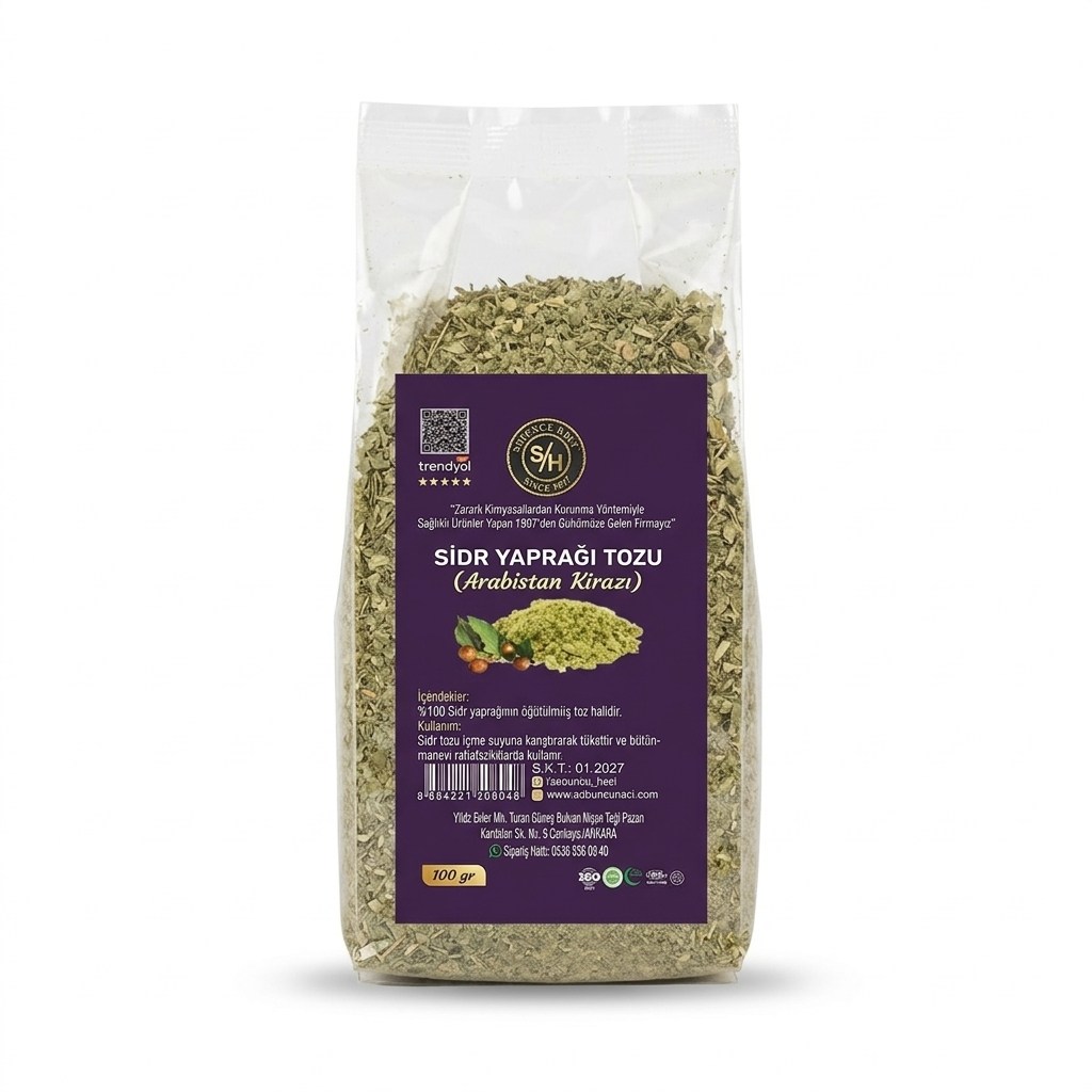 DOĞAL SABUNLARSabuncu Hacı Sidr Yaprağı Tozu (Arabistan Kirazı) 100 gr – Öğütülmüş Doğal SidrSabuncu Hacı Sidr Yaprağı Tozu (Arabistan Kirazı) 100 gr