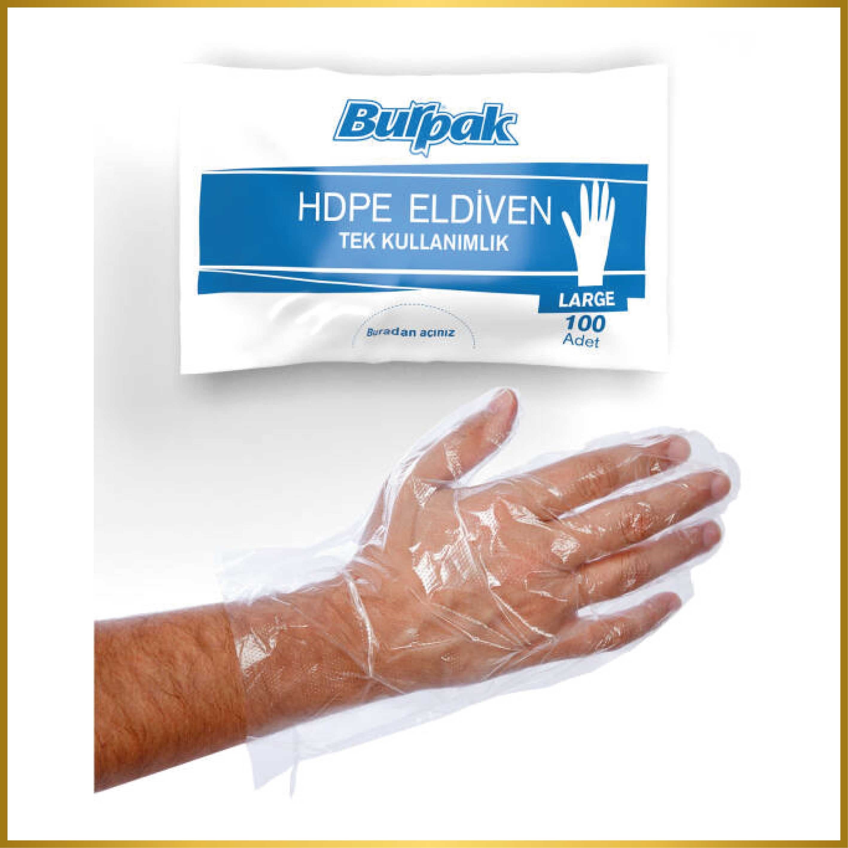 HACAMAT MALZEMELERİŞeffaf Eldiven HDPE 100 Adet