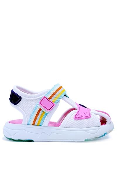 Vicco Flow2 Ultra Hafif  Kız Bebek Ve Çocuk Günlük Sandalet Pembe Beyaz