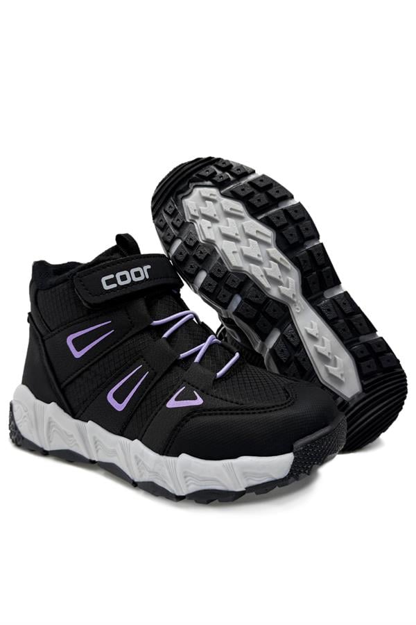 Kidx Garda Ortopedik Kız Çocuk Outdoor Bot Siyah Mor