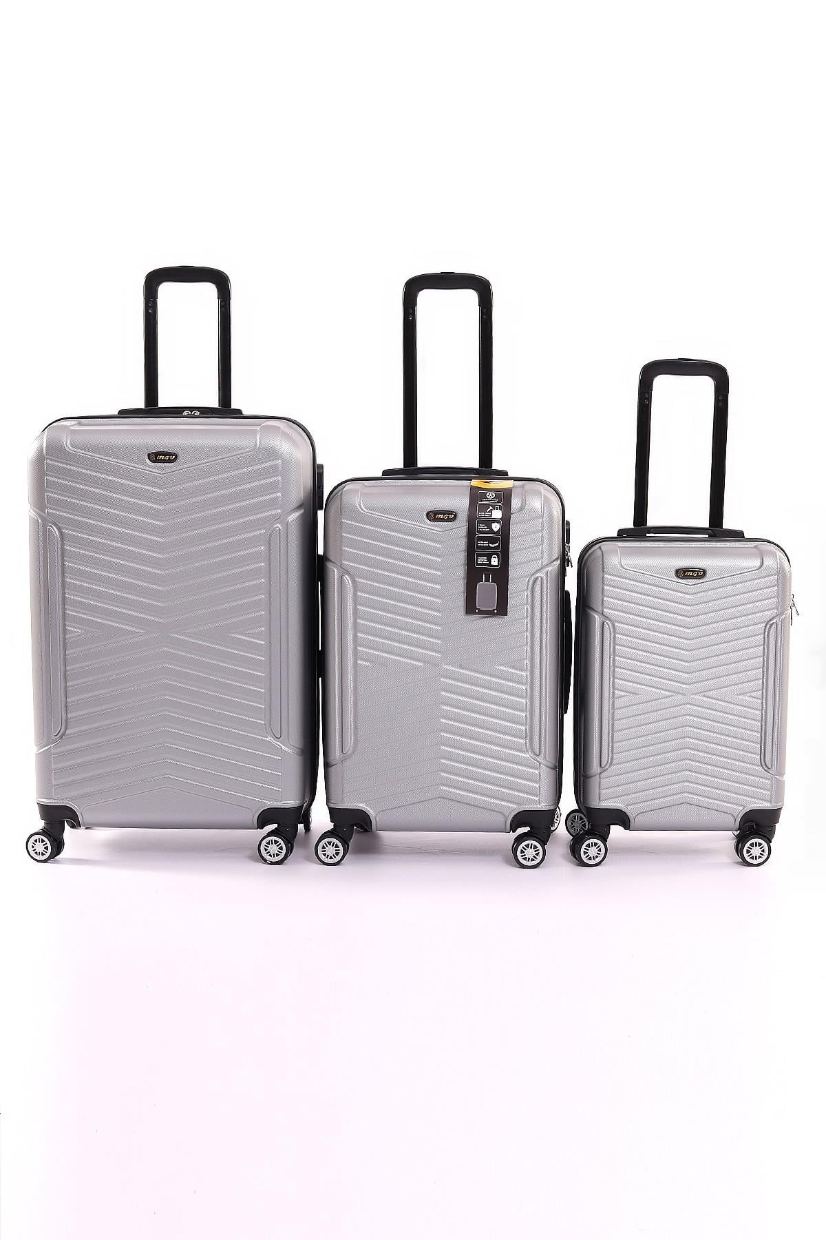 V140 ABS  Yuvarlak Model Kabuk Valiz 3'lü Set