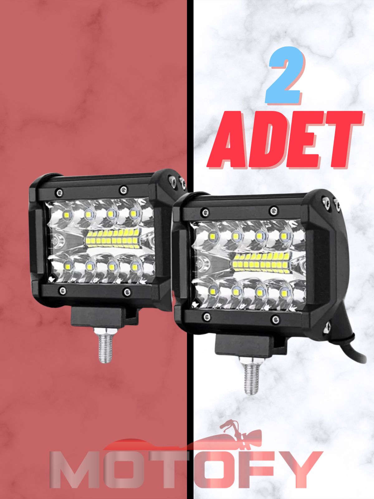 60 W  20 LED COMBO  OFF ROAD ÇALIŞMA LAMBASI MOTOSİKLET SİS FARI 2 ADET YÜKSEK AYDINLATMA KALİTESİ