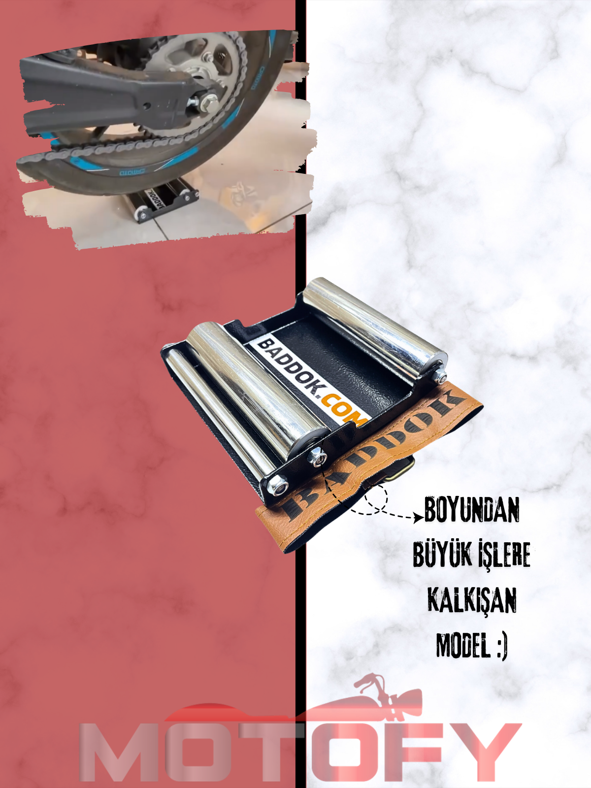 BADDOK RULMAN MOTOSİKLET ZİNCİR BAKIM VE TEMİZLİK SEHPASI - LİFTİ