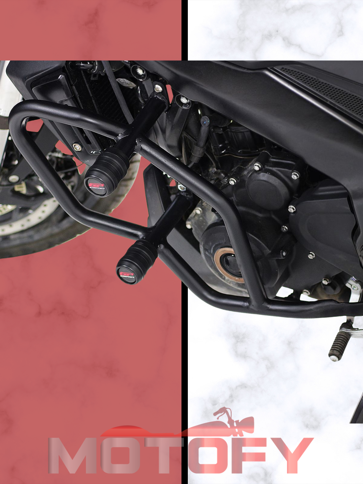 Gp Kompozit Bajaj Dominar 250 / 400 2020-2024 Uyumlu Motor Koruma Demiri Siyah