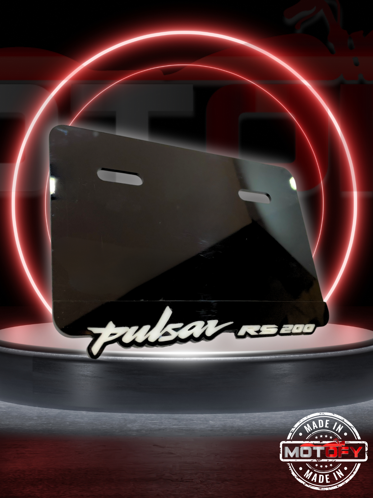 BAJAJ PULSAR RS200 LOGOLU PREMİUM PLEKSİ PLAKALIK 19X11,5 CM