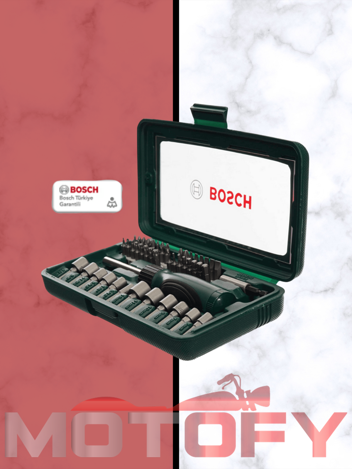 Bosch 46 Parça Cırcır Tornavidalı Vidalama ve Lokma Uçlu Aksesuar Seti